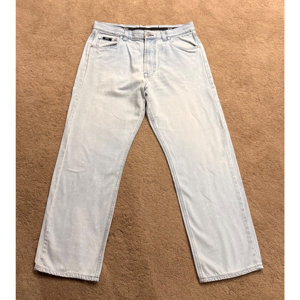 Boss Hugo Boss Jeans Mens Alabama Regular Fit 35x29 Faded Blue Style Retail-$165